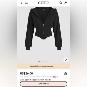 Cider Hooded Corset Hoodie, Cropped